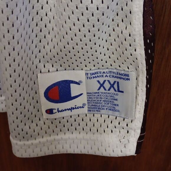 Men's 2XL Champion Reversable Tank Shirt Burgundy And White Great Condit… - Picture 5 of 6